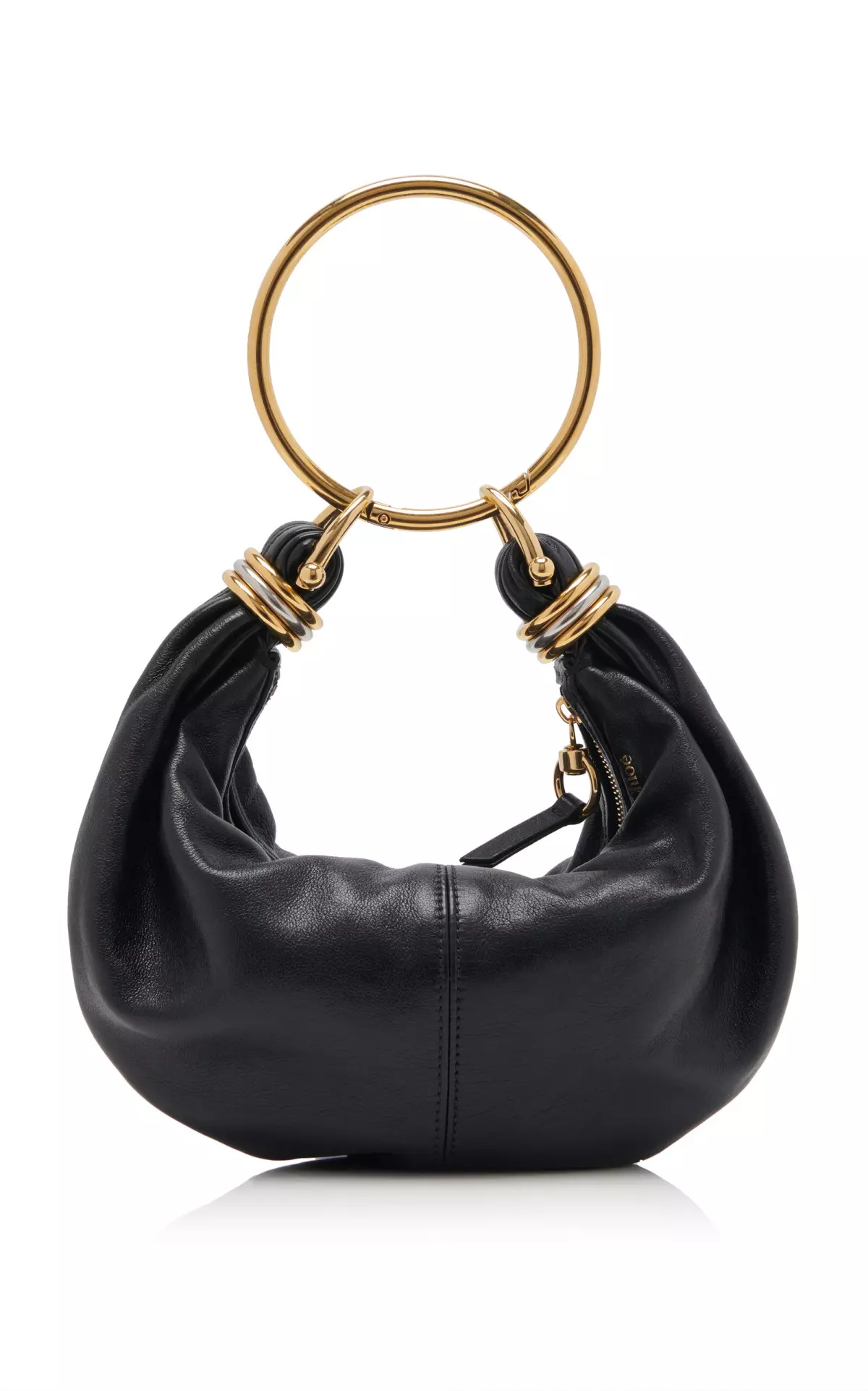 Bracelet-Handle Leather Shoulder Bag
