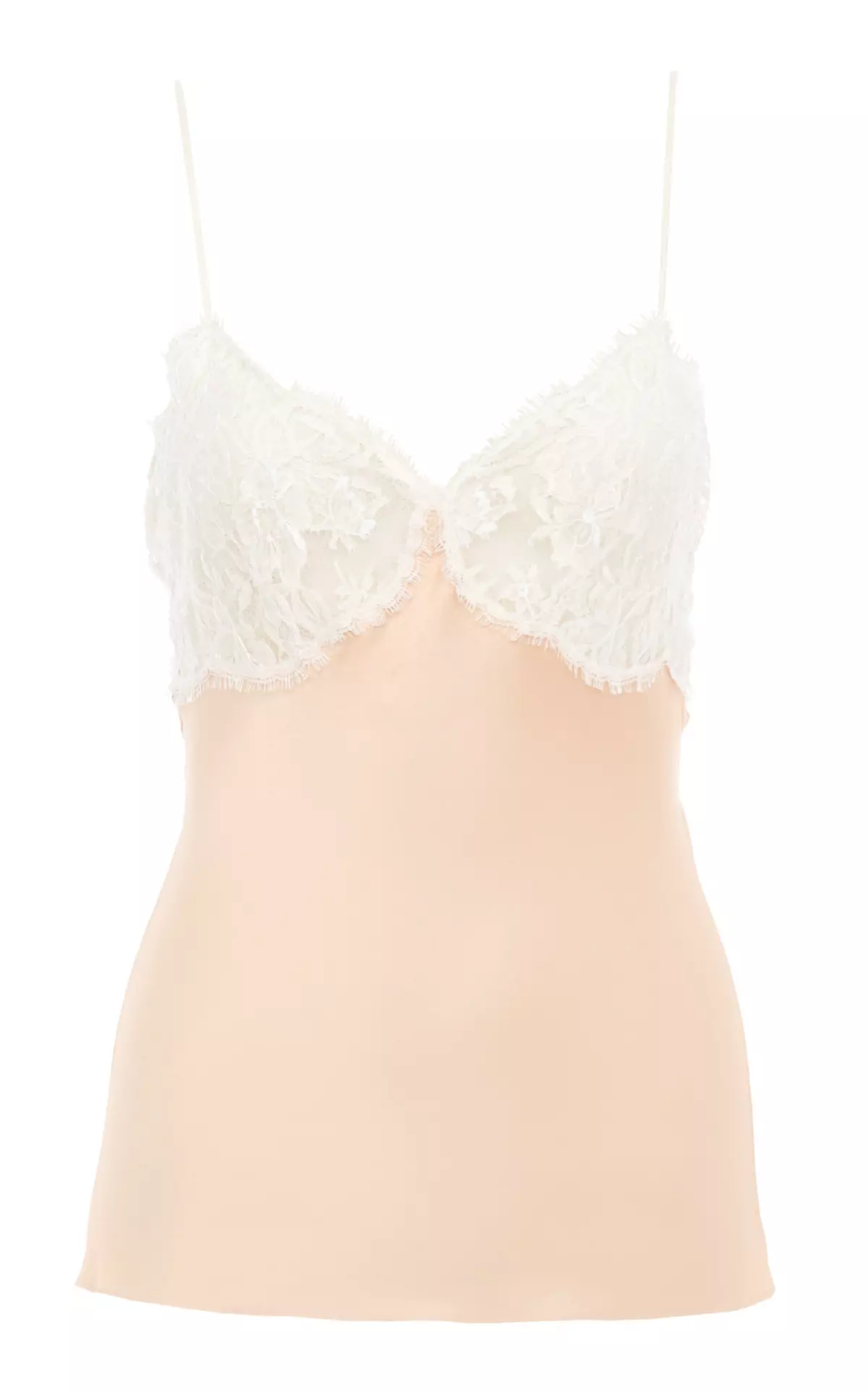 Lace-Trimmed Silk Satin Lingerie Top