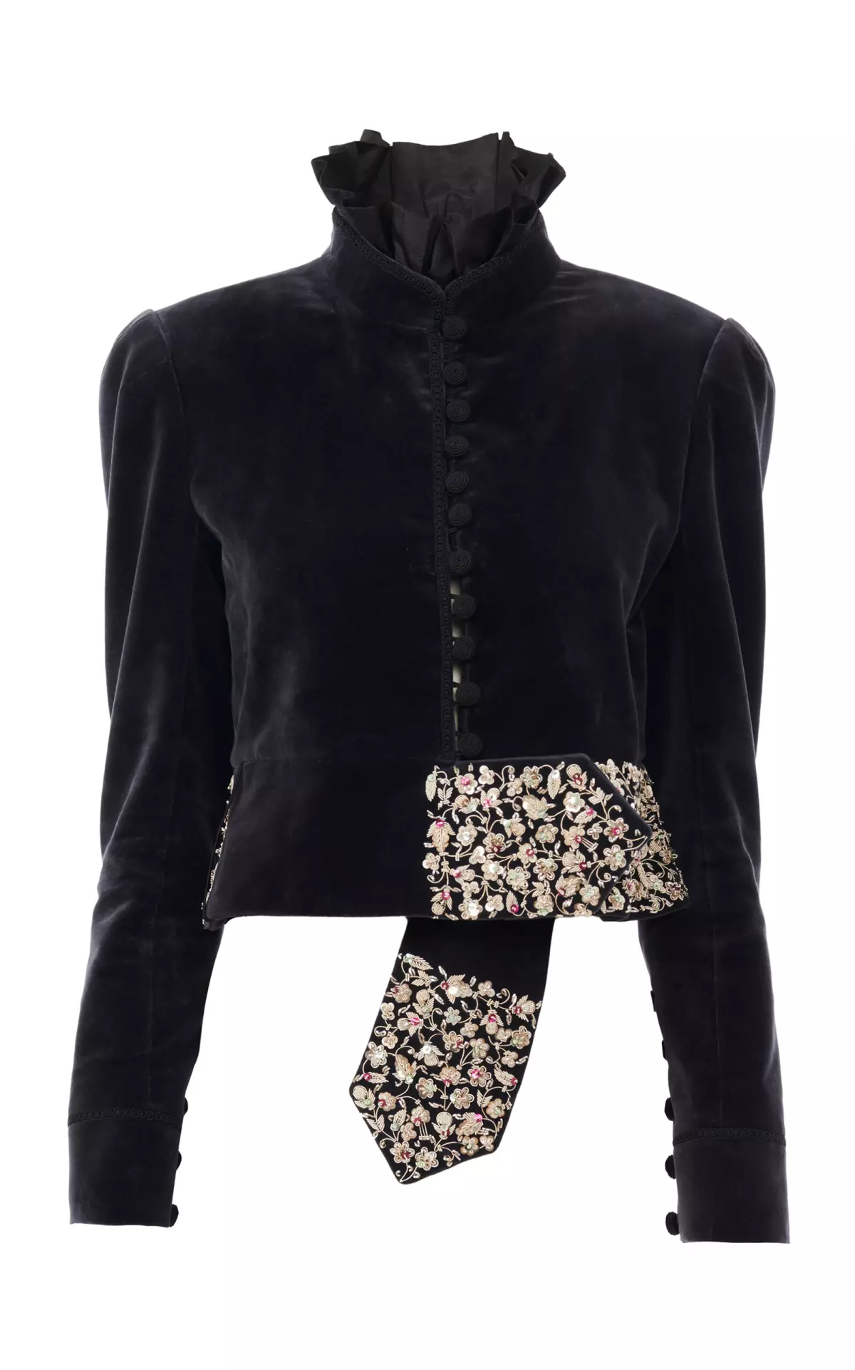 Embroidered Cotton Velvet Jacket