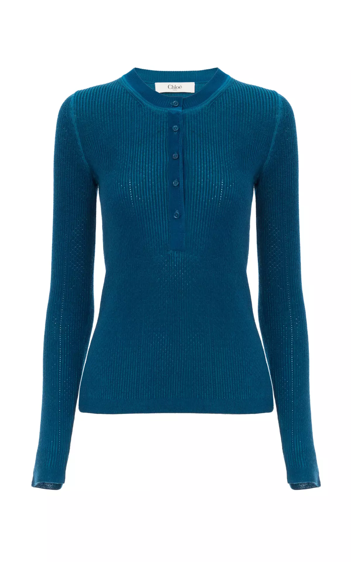 Wool-Blend Knit Henley Shirt