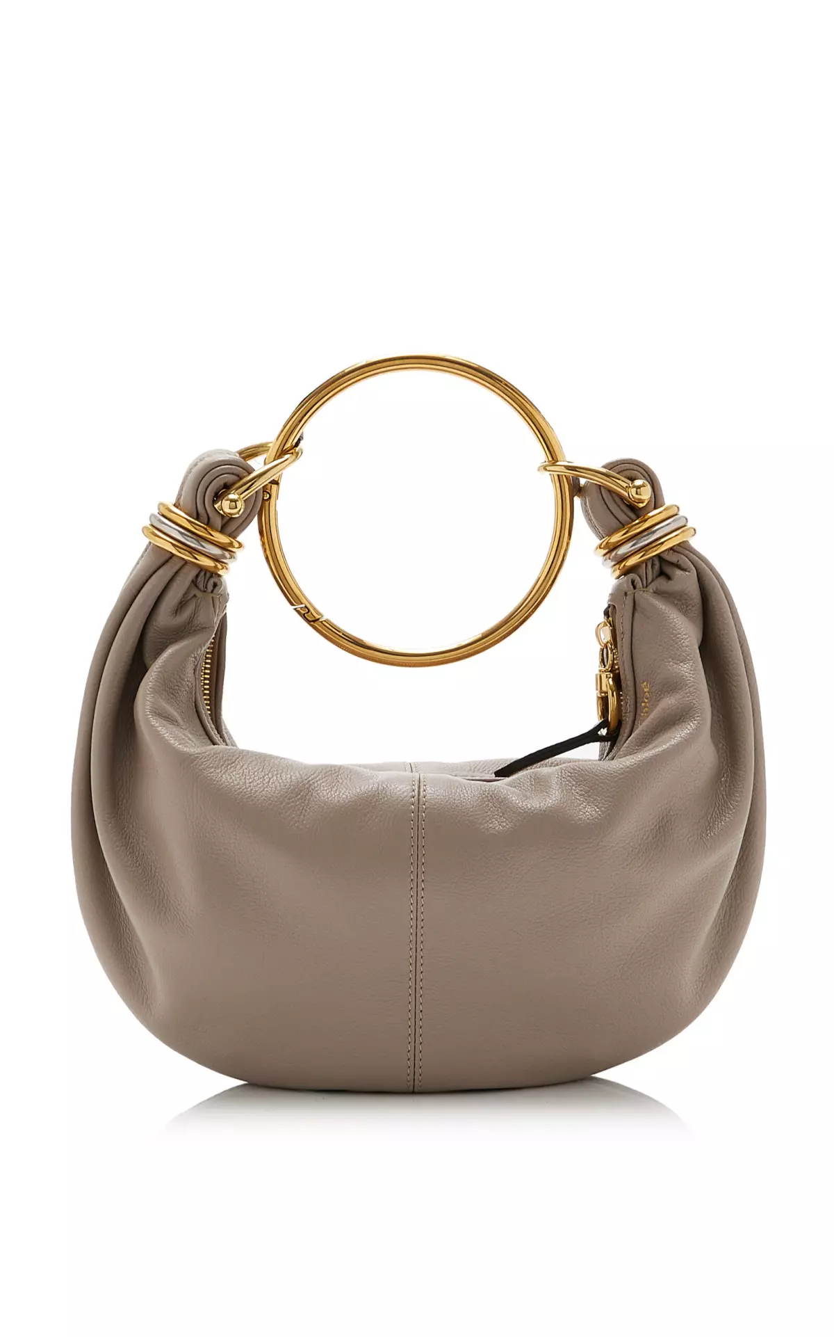 Bracelet-Handle Leather Shoulder Bag