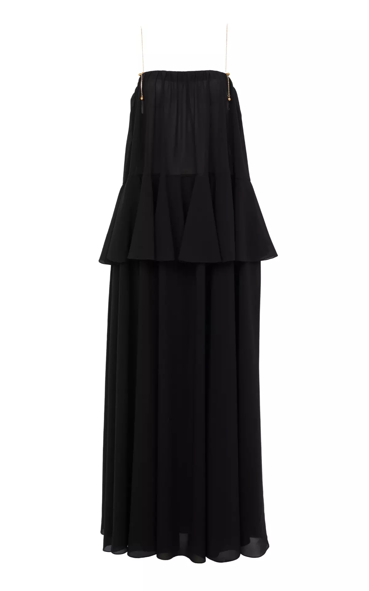 Organic Silk Georgette Peplum Maxi Dress