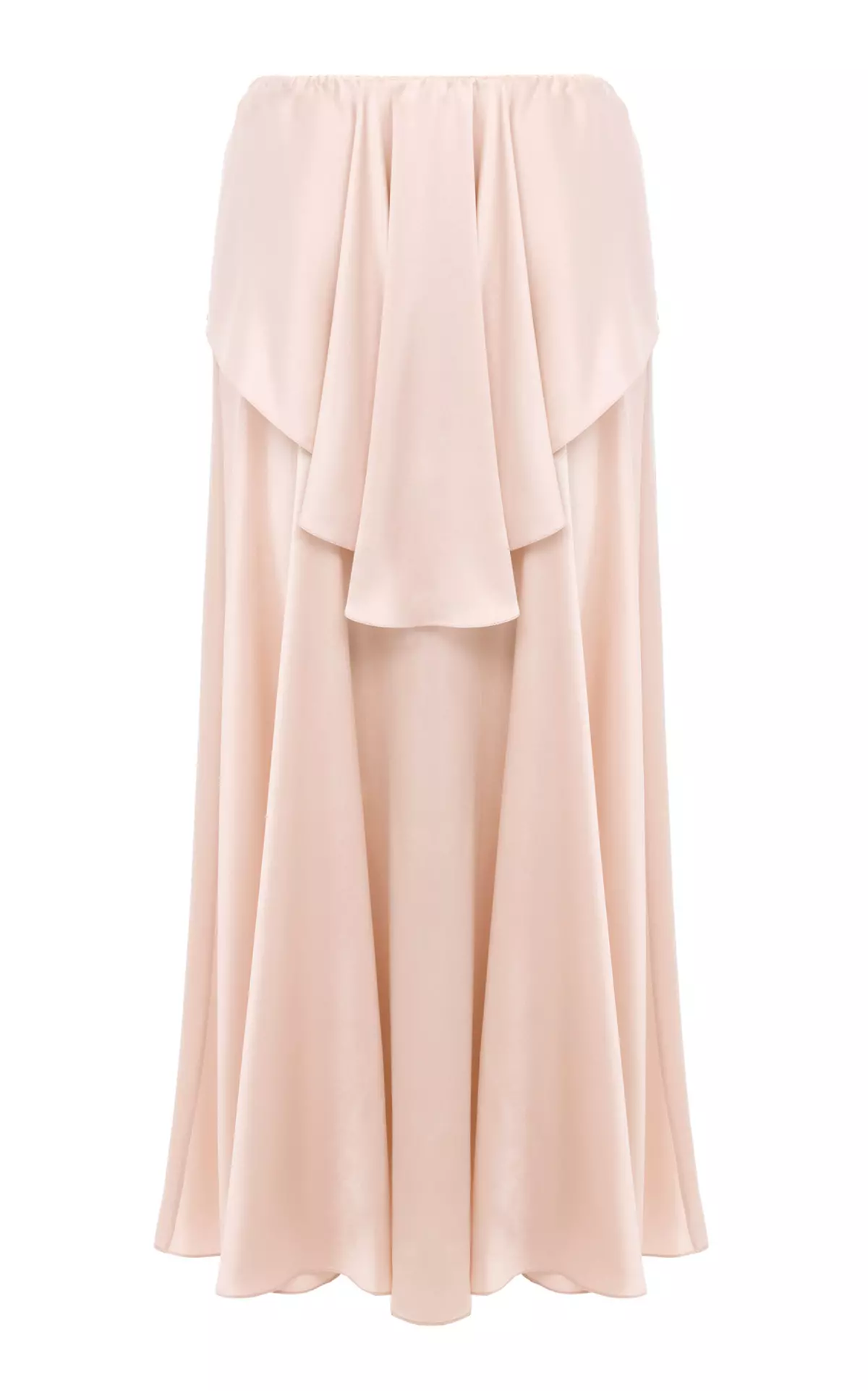 Draped Washed Silk Satin Maxi Skirt