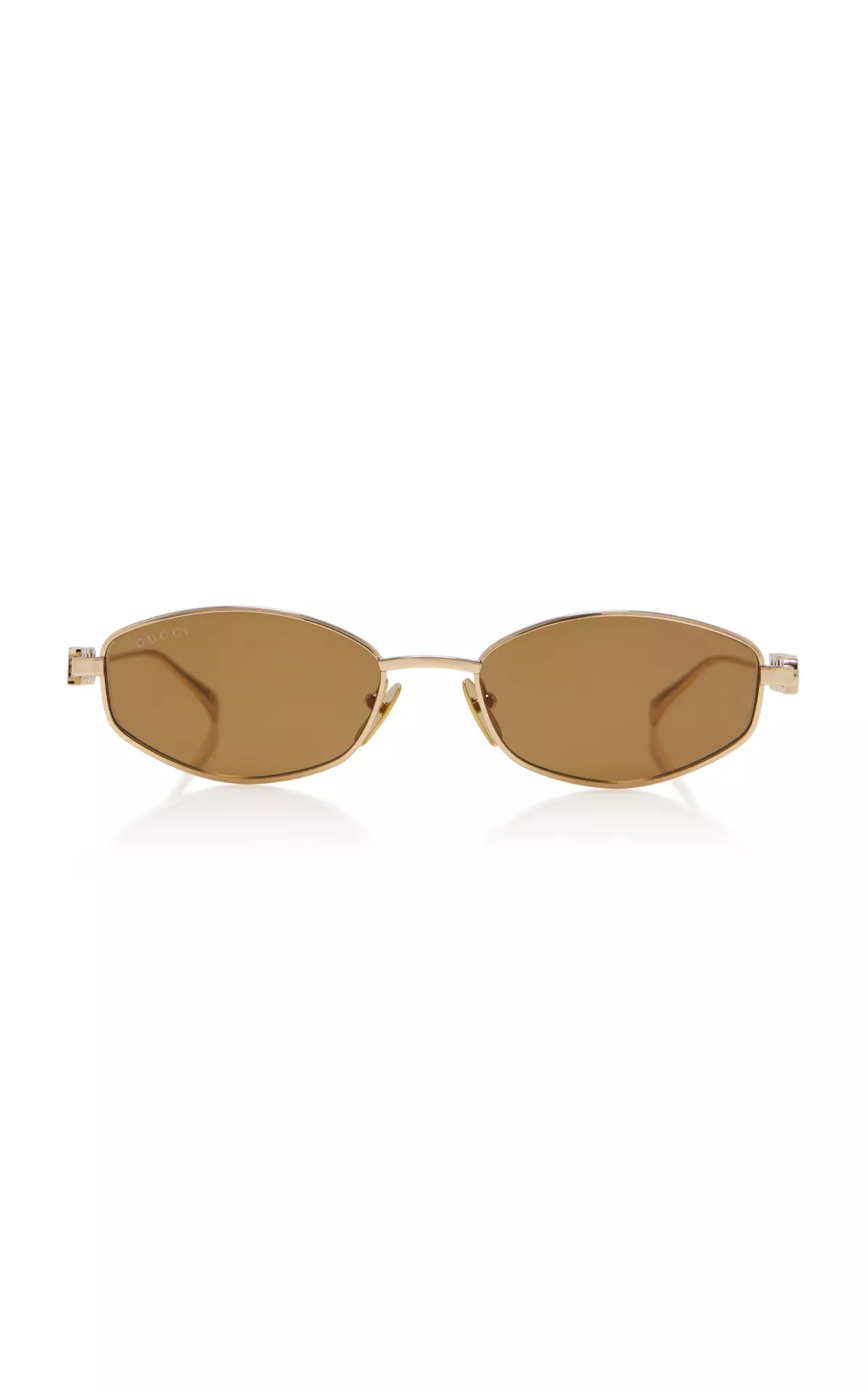 Oval-Frame Metal Sunglasses