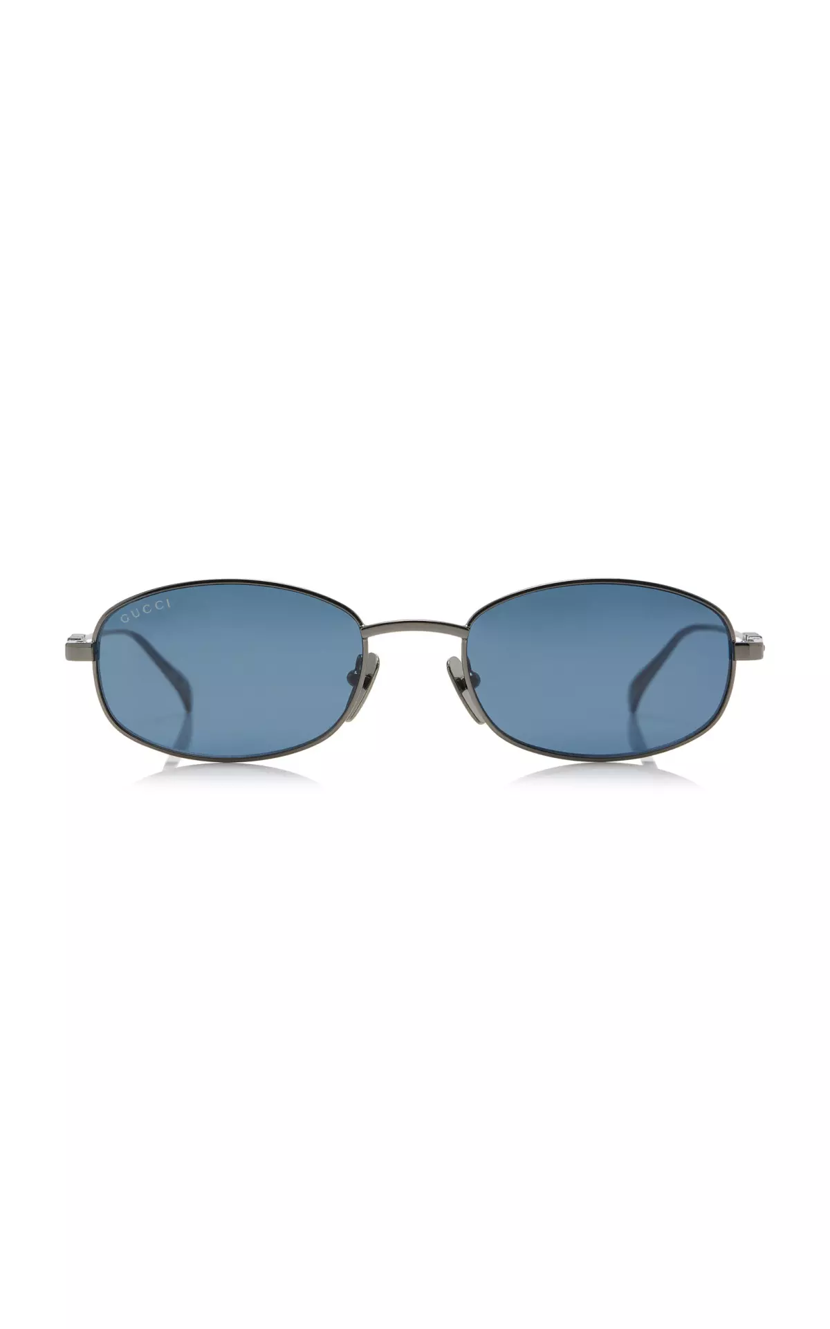 Oval-Frame Metal Sunglasses