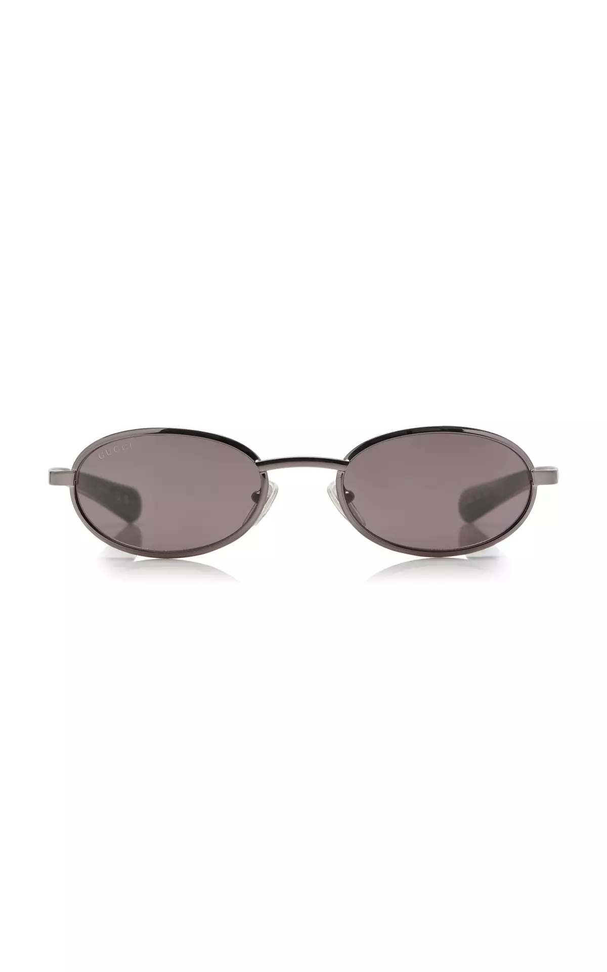 Oval-Frame Metal Sunglasses