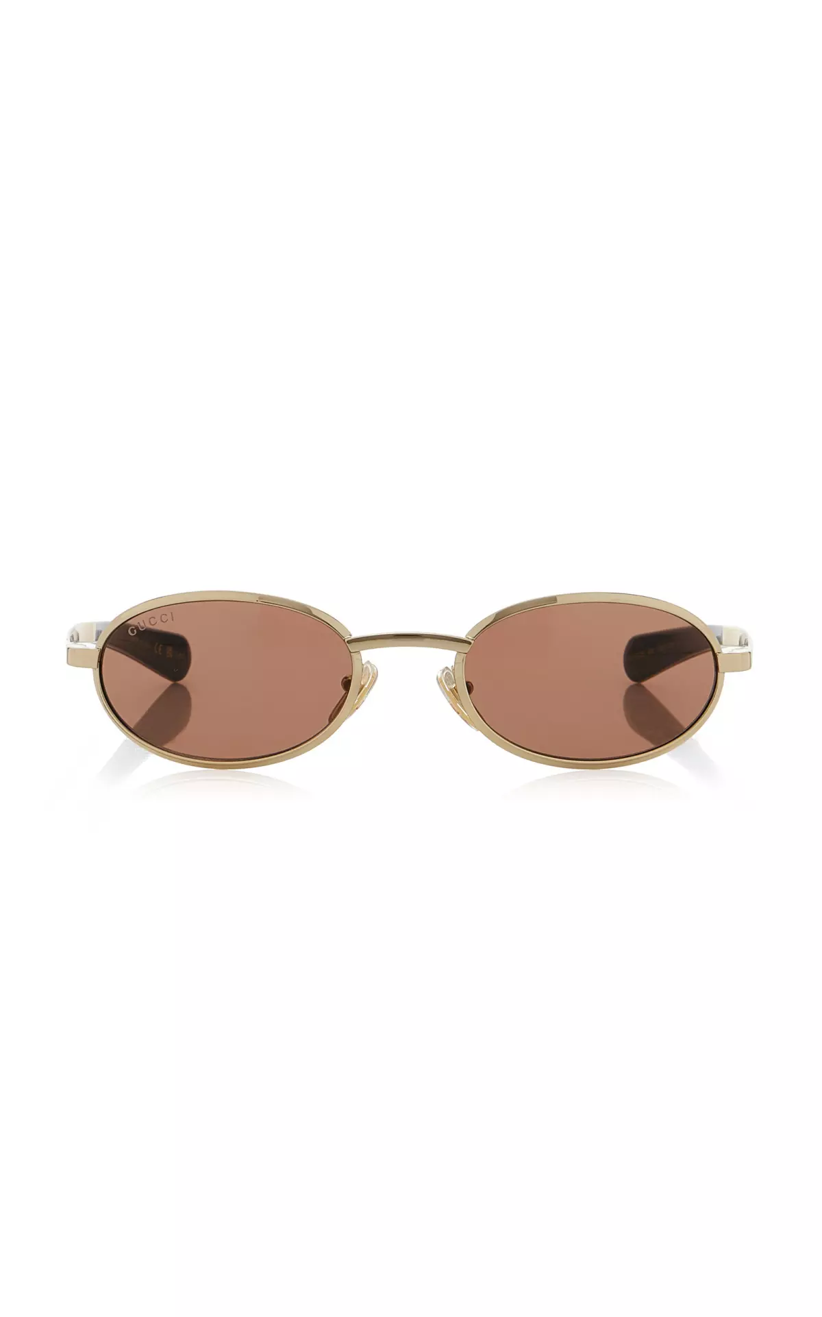 Oval-Frame Metal Sunglasses