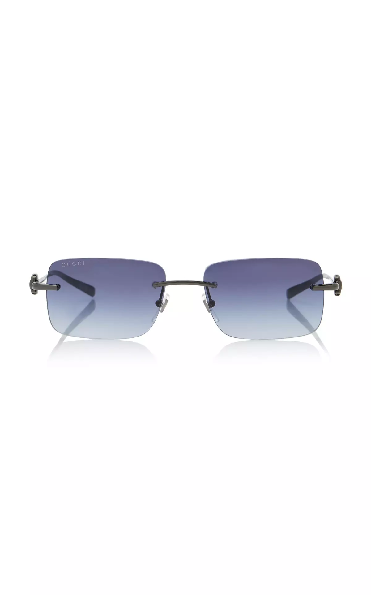 Horsebit Square-Frame Metal Sunglasses