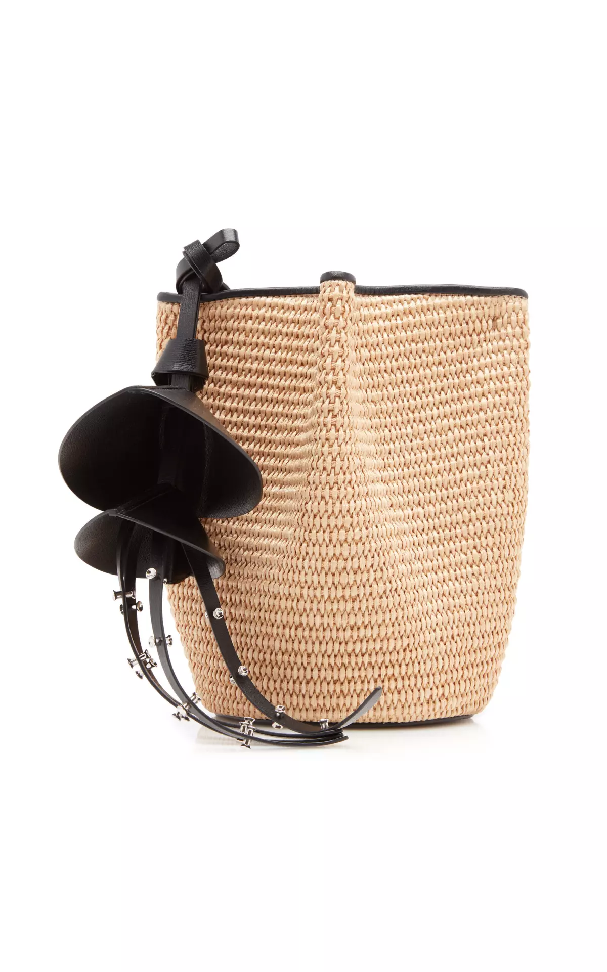 Snap Nano Raffia Bucket Bag