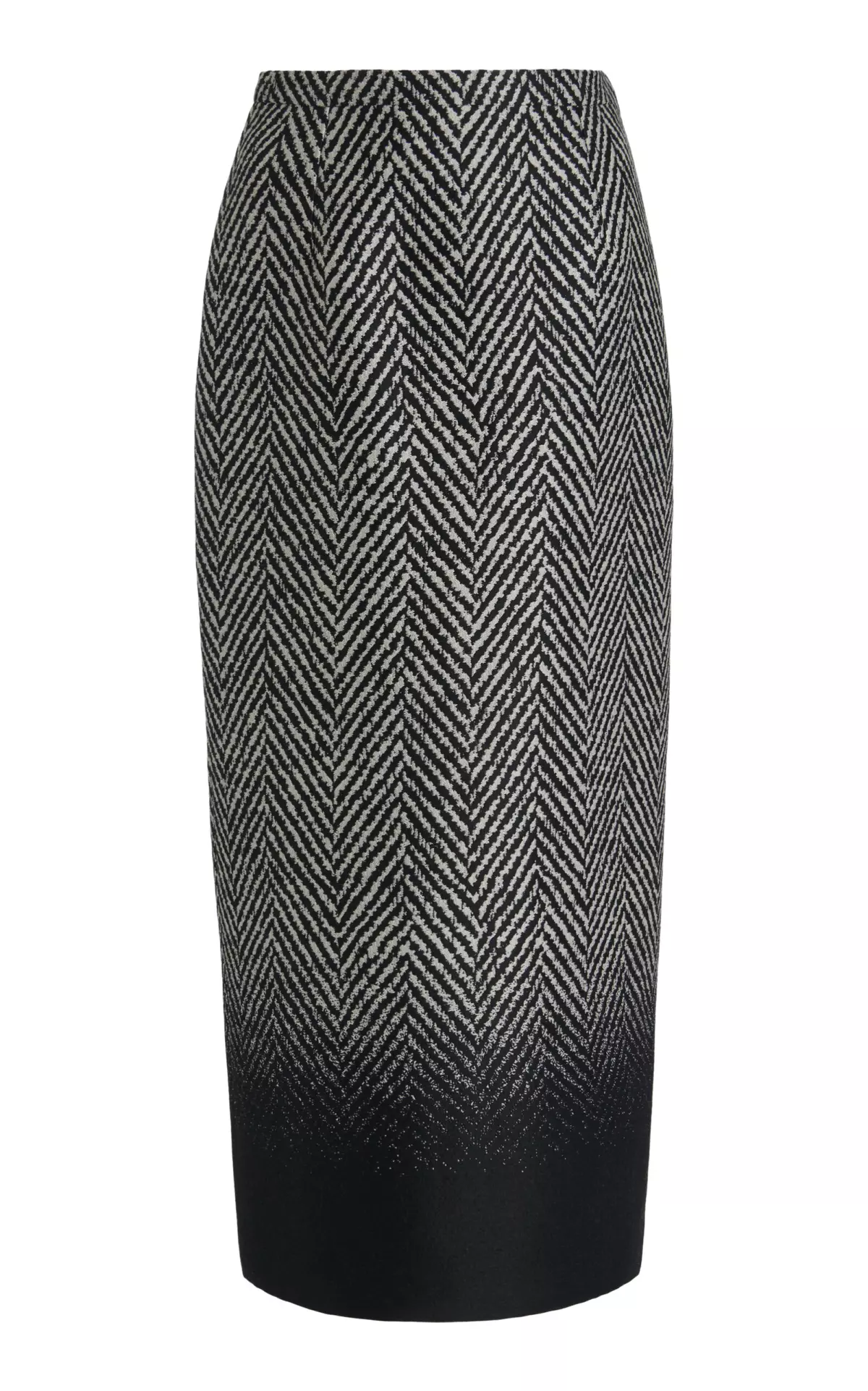 Herringbone-Check Wool-Blend Midi Skirt