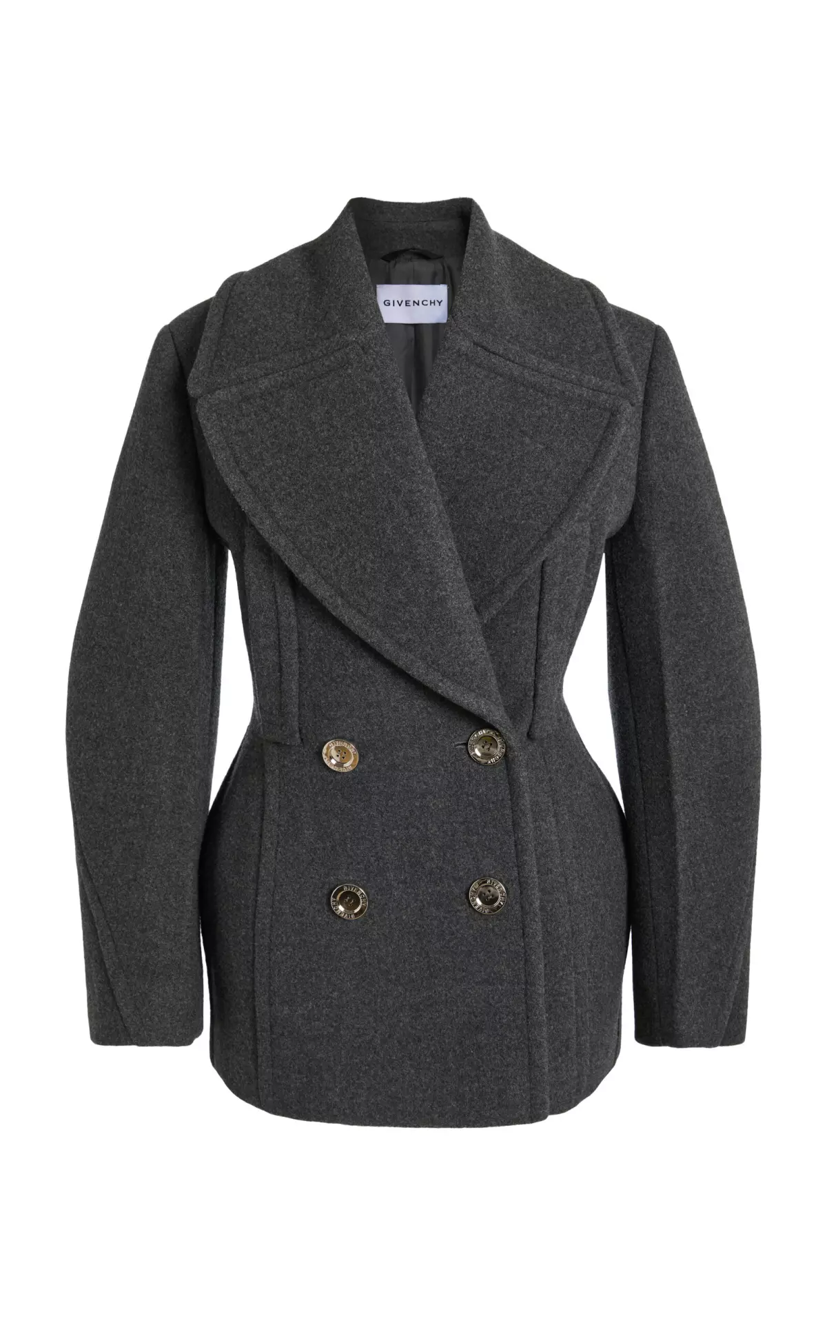 Panelled Felted Pea Coat
