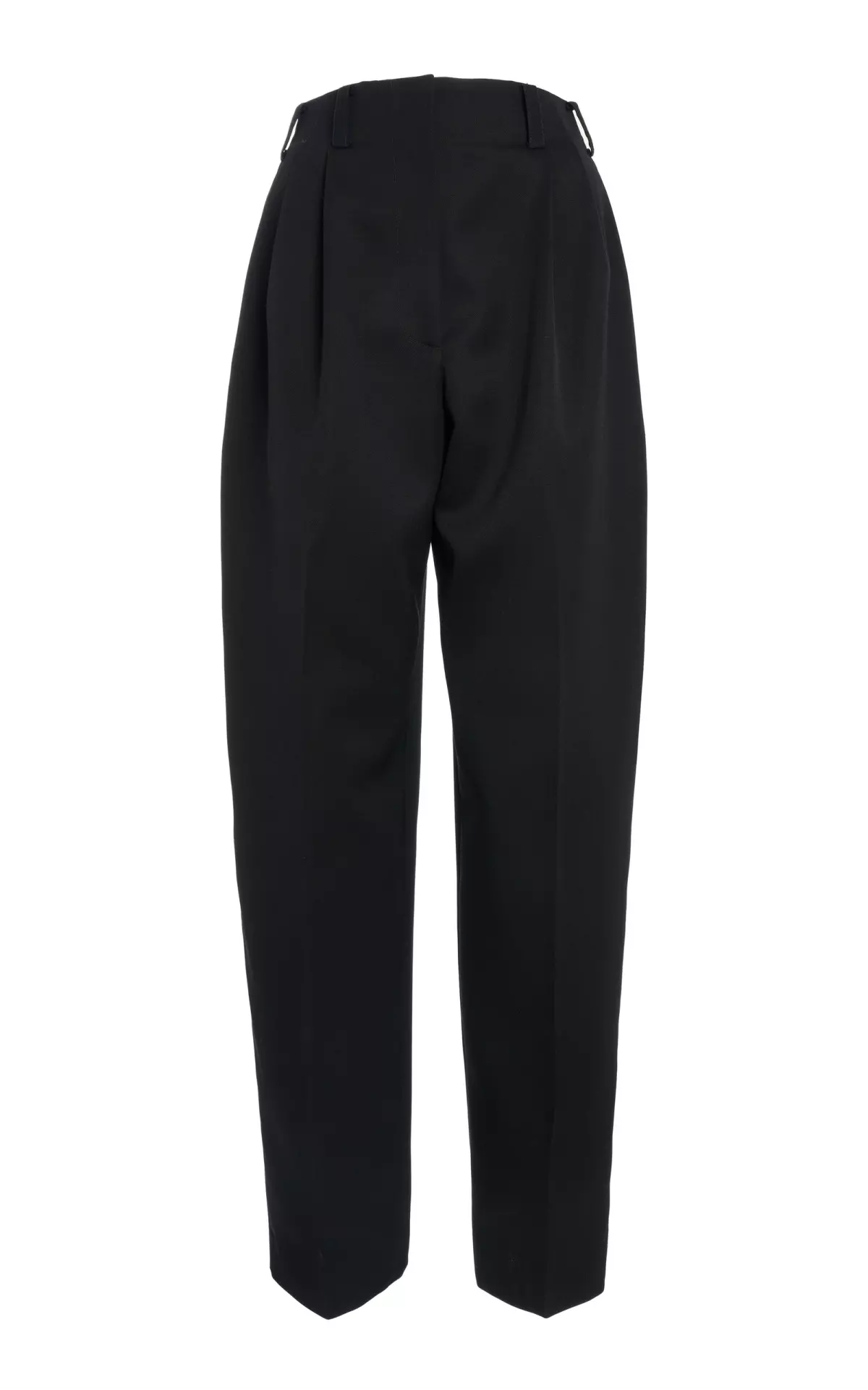 Double-Pleated Low-Waisted Wool Trousers