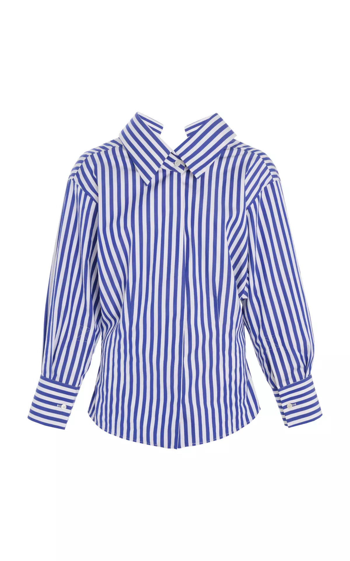Sculpted Striped Cotton Poplin Shirt
