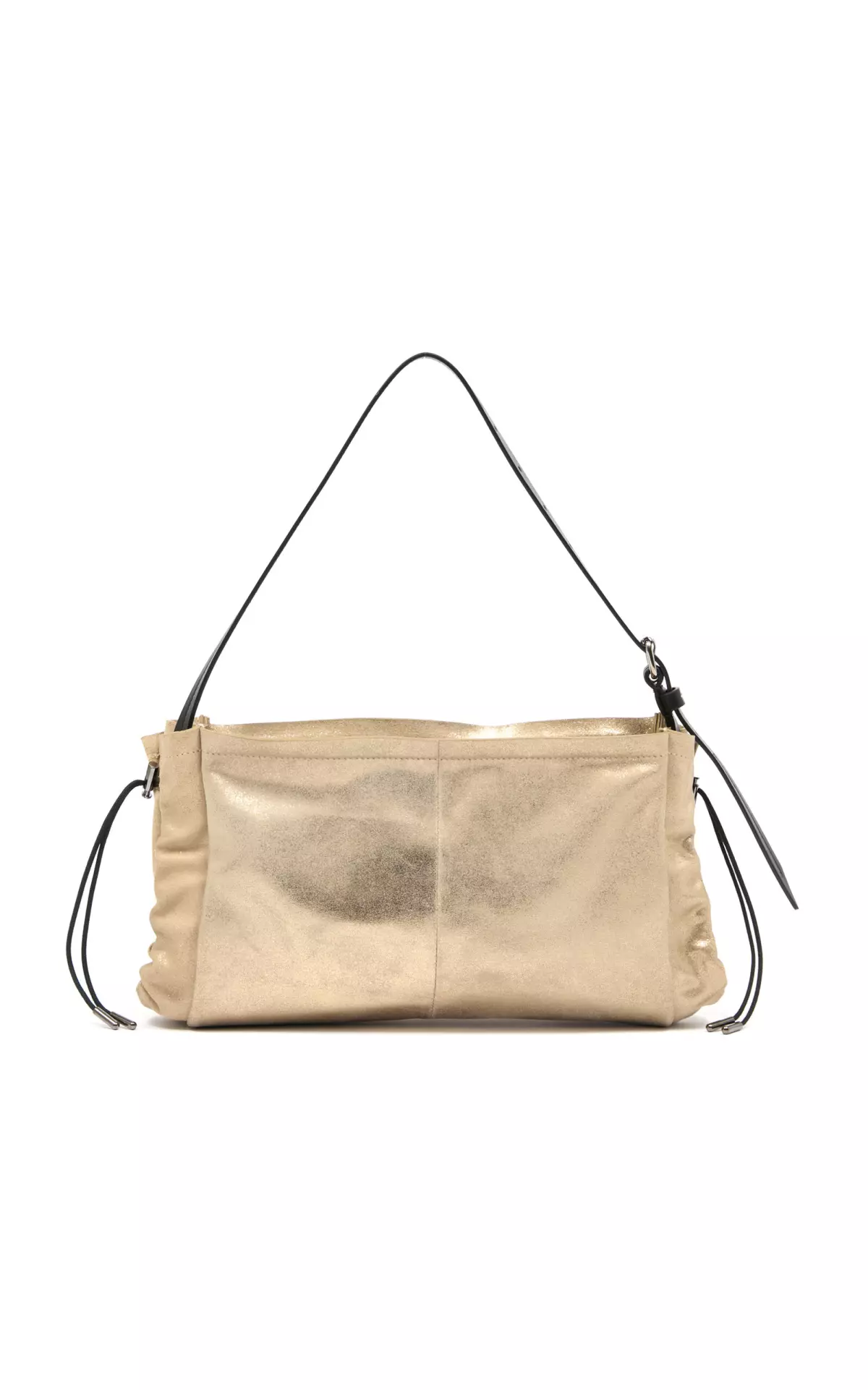 Foiled Suede Belt Baguette Bag
