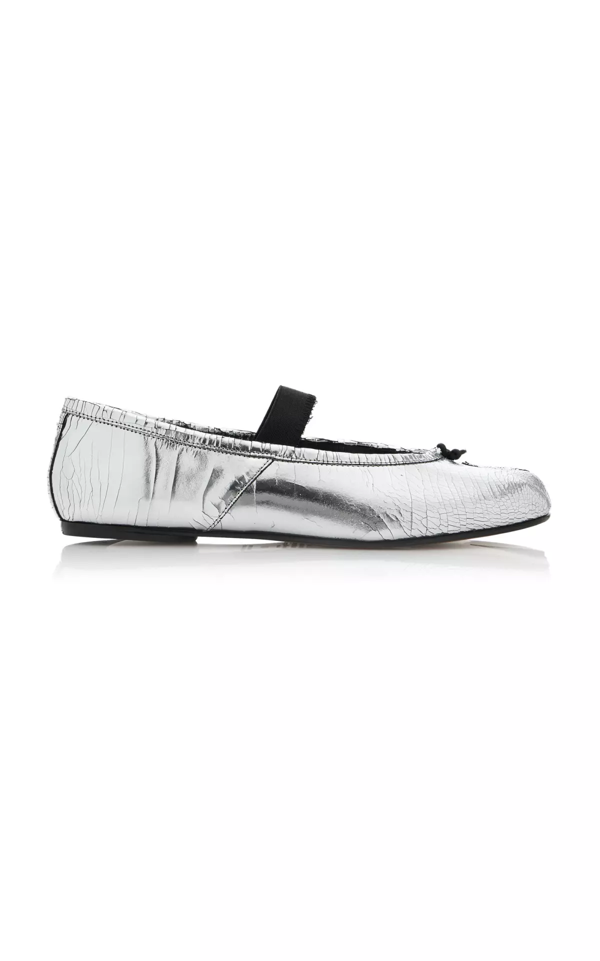 Tabi Crinkled Metallic Leather Ballet Flats