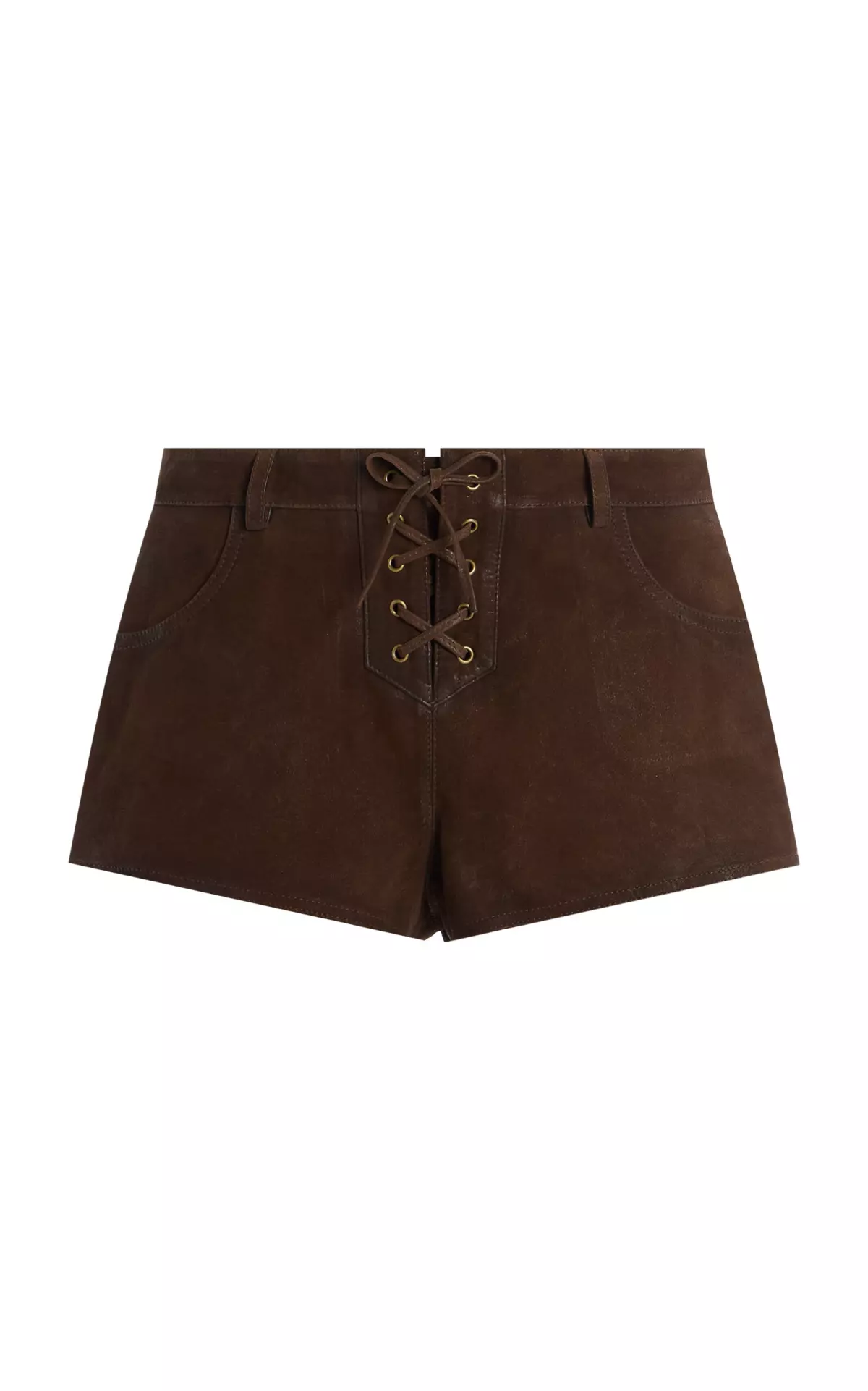 Delma Lace-Up Suede Shorts