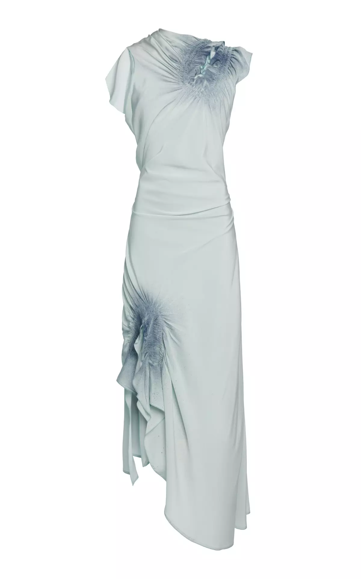 Smocked Sleeveless Silk Maxi Dress