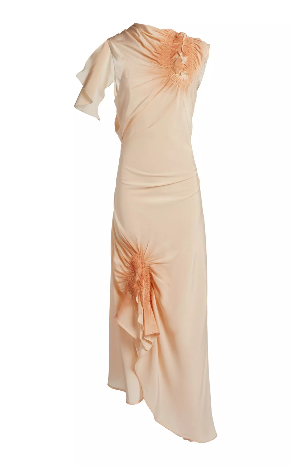 Smocked Sleeveless Silk Maxi Dress