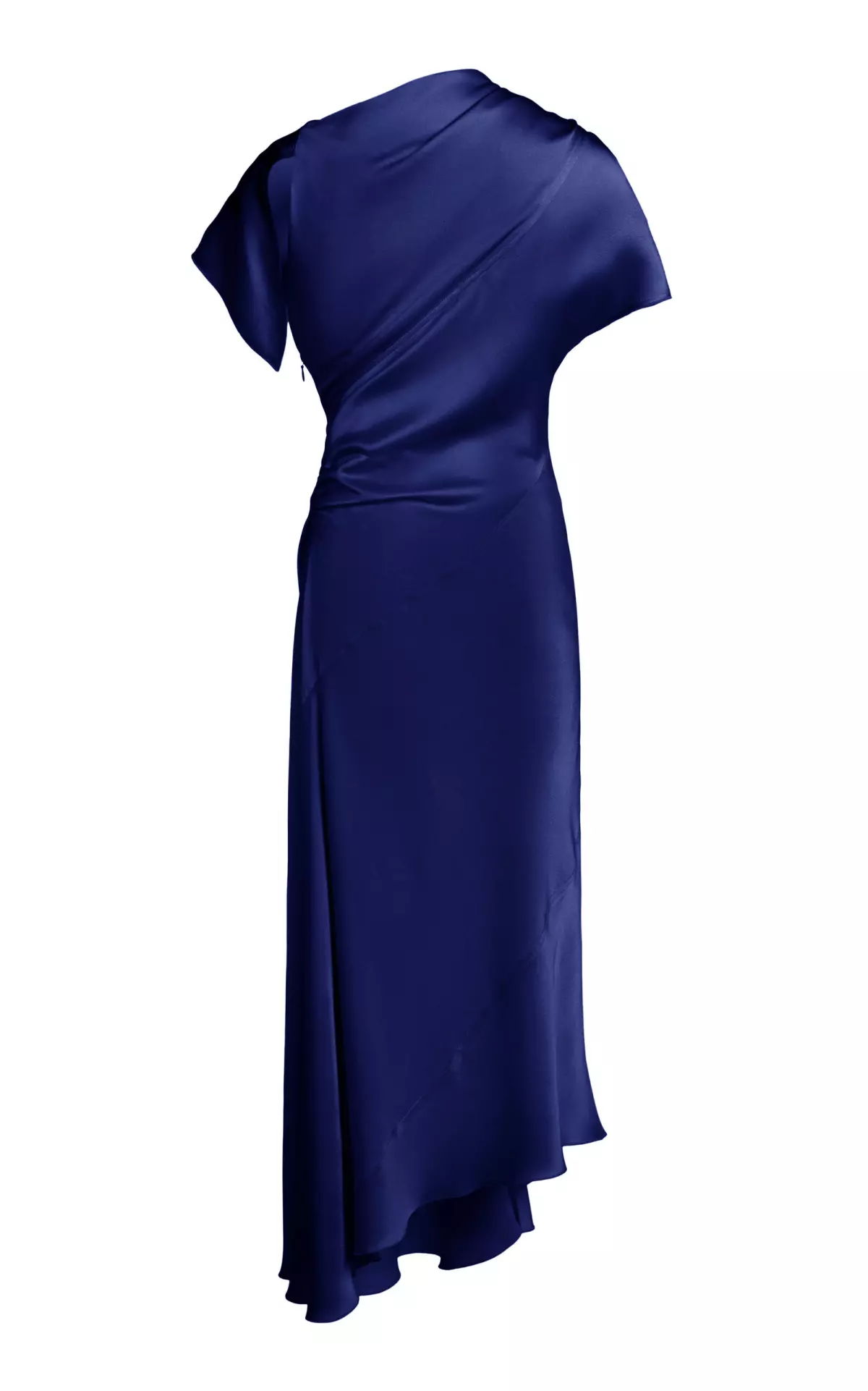 Asymmetrical Ruched Midi Dress