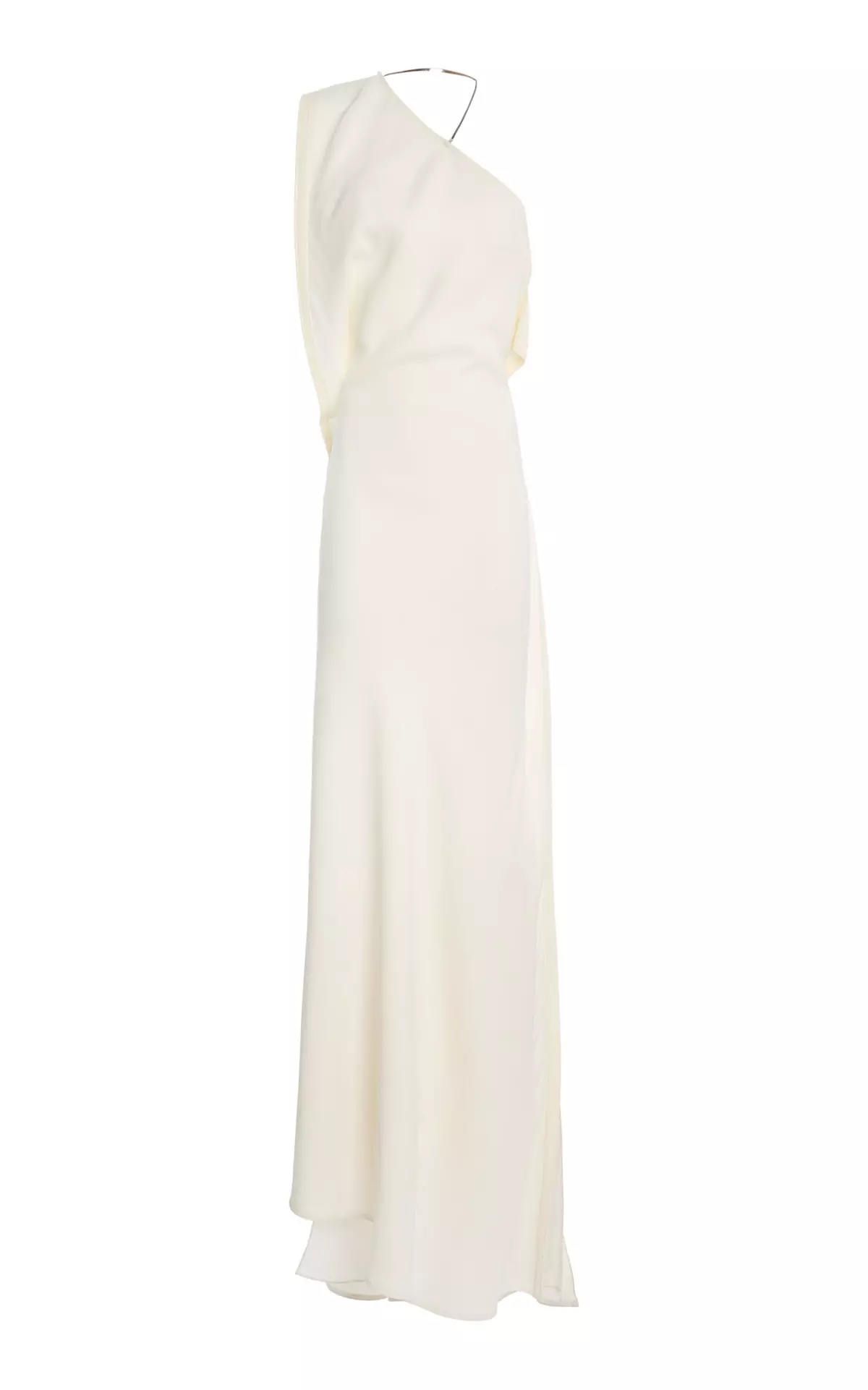 Chain-Detailed One-Shoulder Crepe Maxi Dress