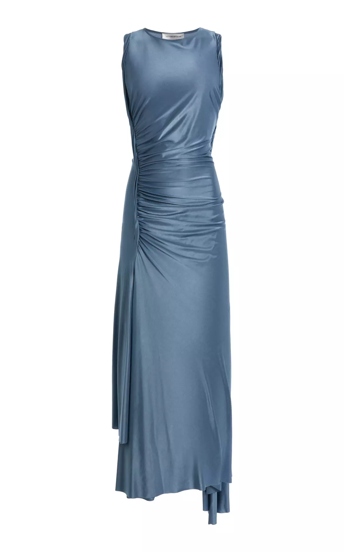 Ruched Satin Midi Dress