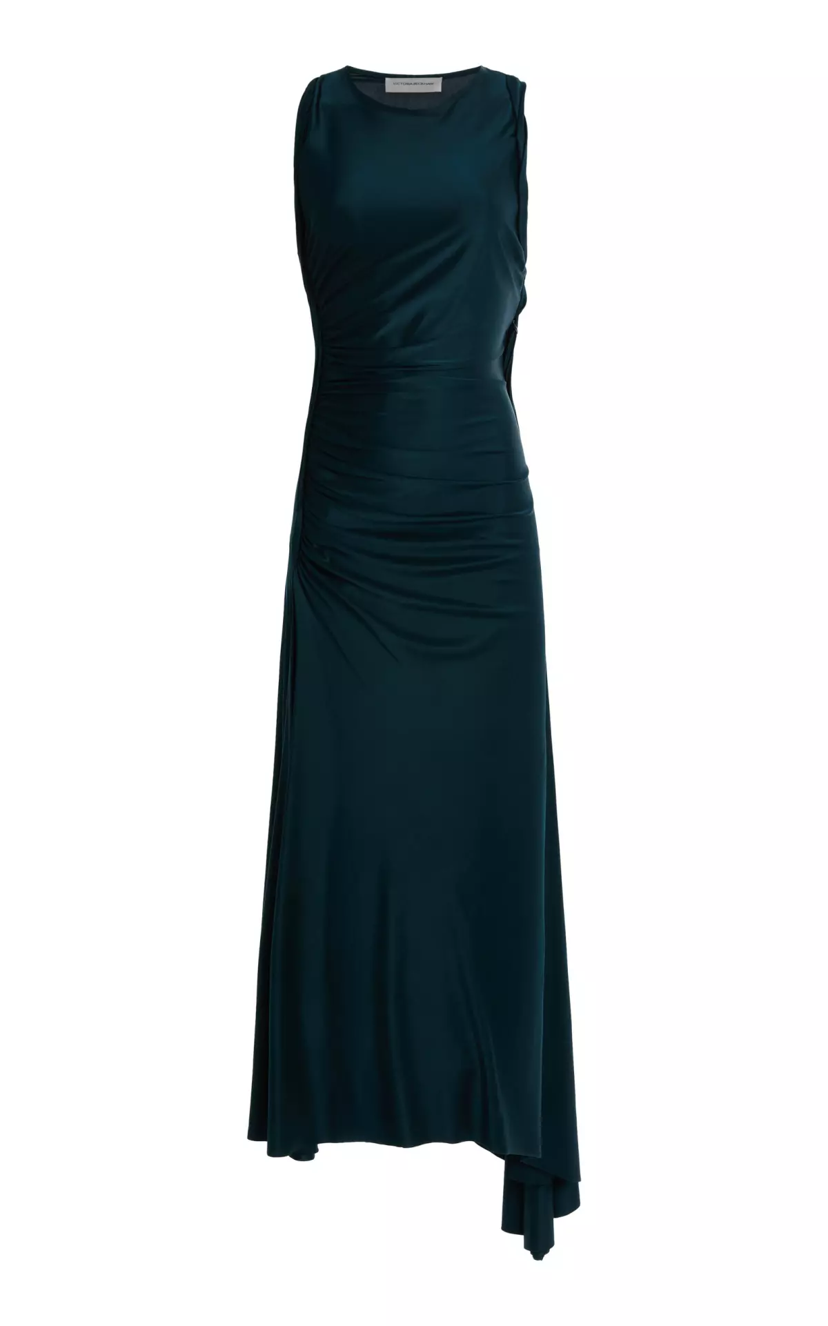 Ruched Satin Midi Dress