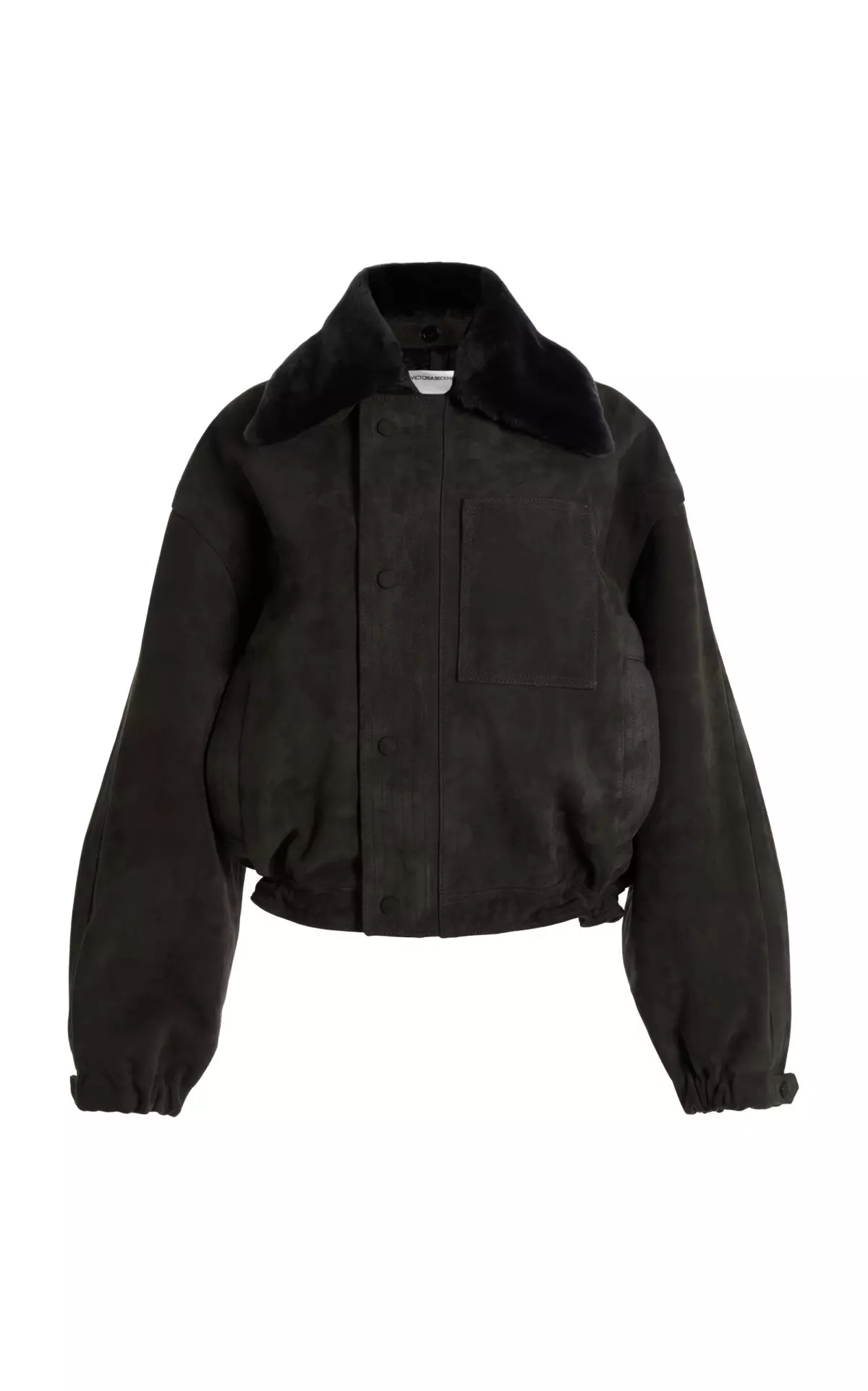 Shearling-Trimmed Leather Bomber Jacket