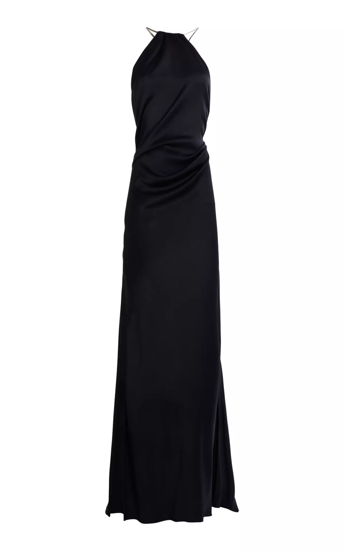 Chain-Detailed Satin Gown