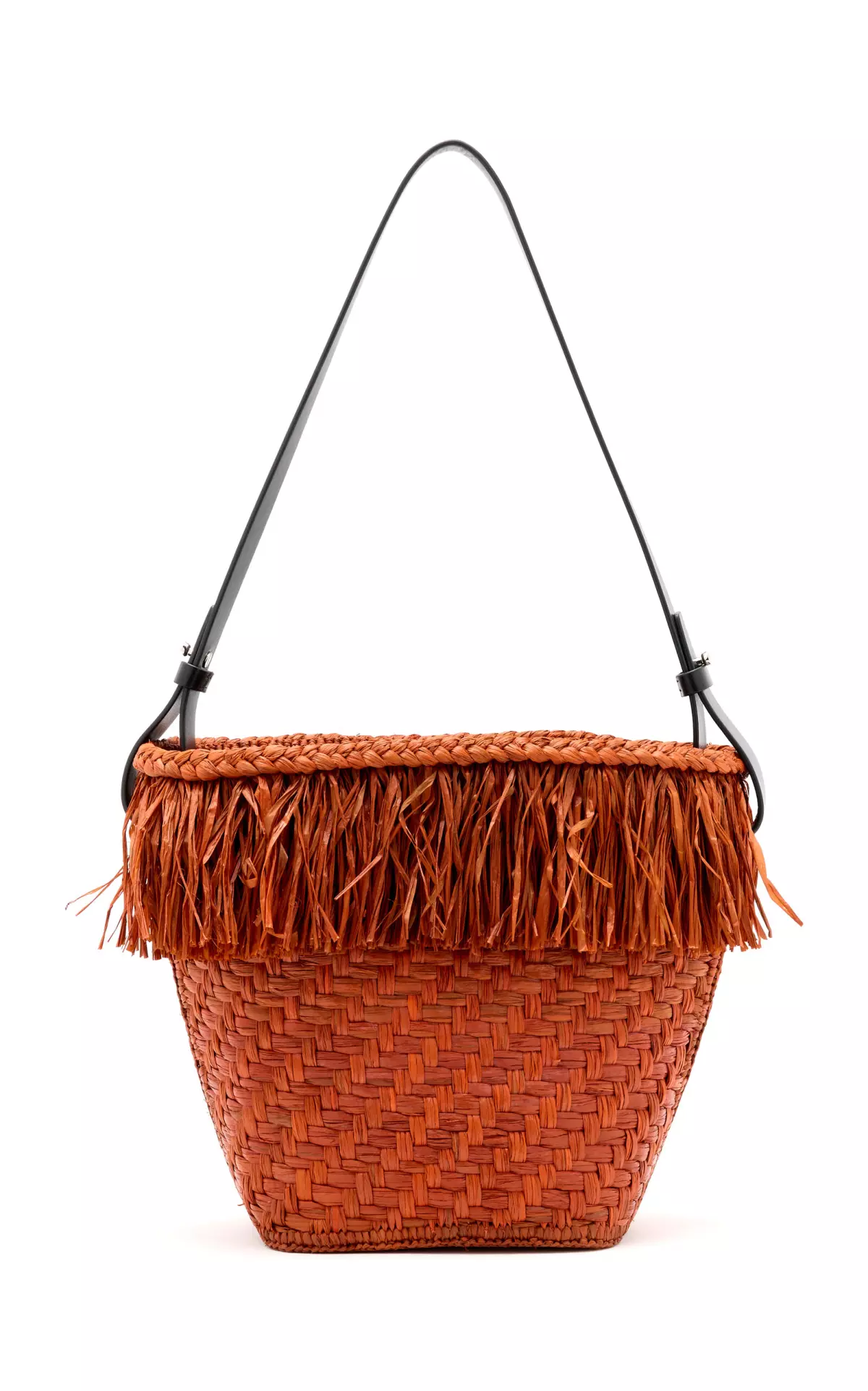 Fringed Raffia Bucket Bag