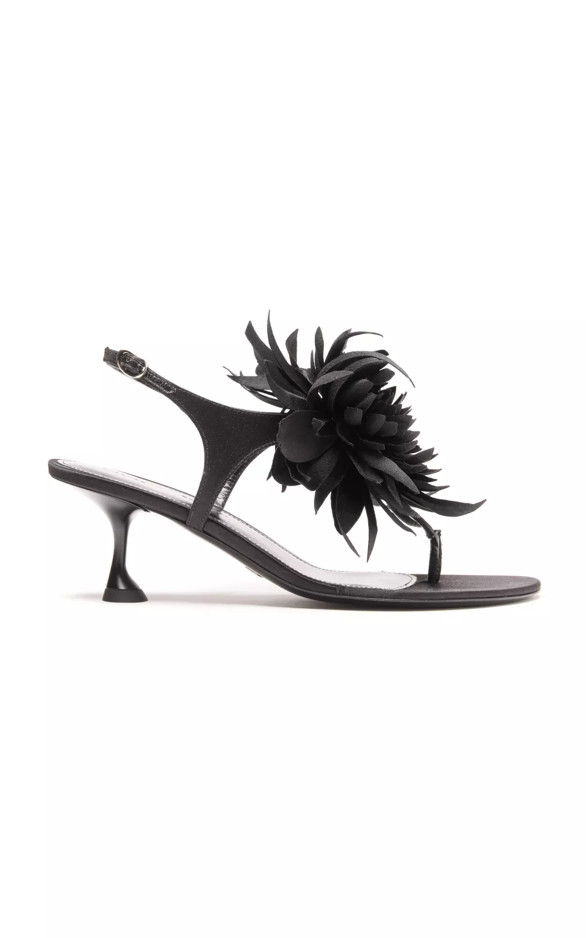 Tee Flower-Detailed Satin Thong Sandals